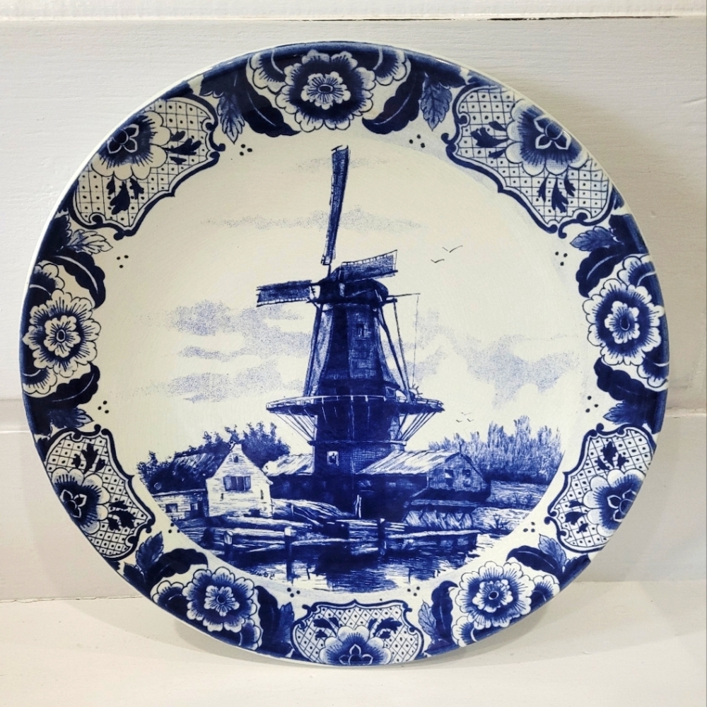Vintage Plate Decor Windmill made in holland 39 Cm